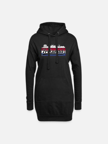 Frikandel mit Holland Flagge - Hoodie-Kleid - Schwarz