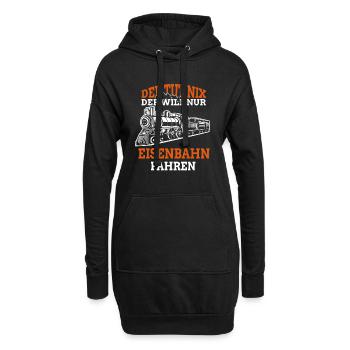 Der tut nix der will nur Eisenbahn Fahren Outfit - Hoodie-Kleid - Schwarz - Vorne