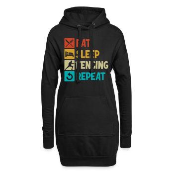Fechten - Hoodie-Kleid - Schwarz - Vorne