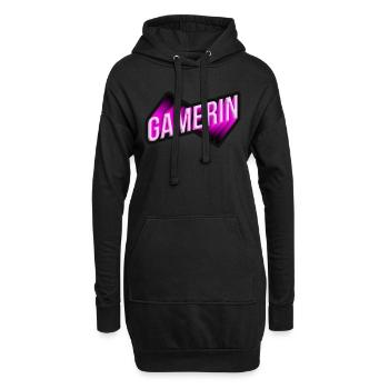 Gamerin Neon 3D Pink - Hoodie-Kleid - Schwarz - Vorne