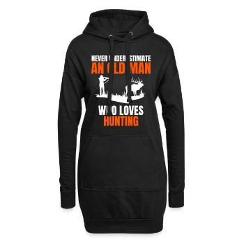 Jagen Mann Rentner Jagd Vater Dad Spruch Opa Jäger - Hoodie-Kleid - Schwarz - Vorne