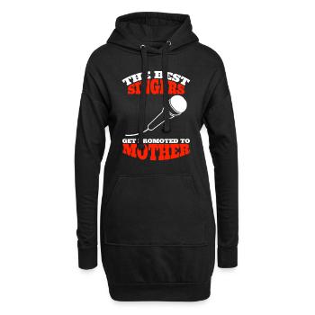 Sängerin Musik Mutter Musikerin Frau Mikrofon Mama - Sweat-shirt à capuche long Femme - noir - Devant