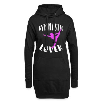 Exercice au sol de gymnastique d'appareil de gymnastique de gymnastique de club de gymnastique - Sweat-shirt à capuche long Femme - noir - Devant