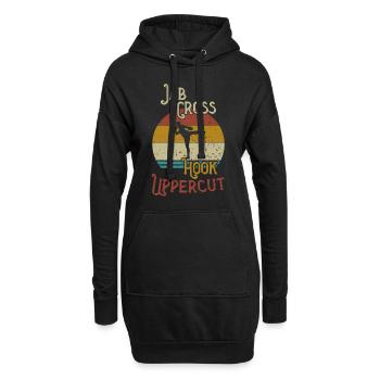 Jab Cross Hook Uppercut Repeat / Kickboxen - Hoodie-Kleid - Schwarz - Vorne