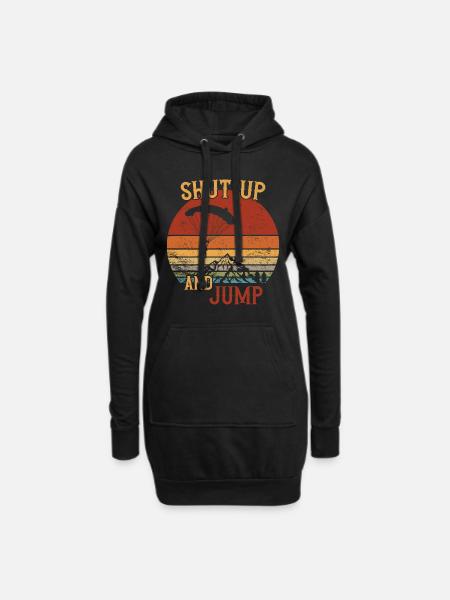Shut up and Jump / Fallschirmspringen - Hoodie-Kleid - Schwarz