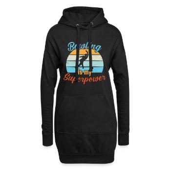 Bowling est mon superpouvoir / Bowling - Sweat-shirt à capuche long Femme - noir - Devant