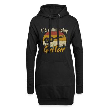 Je préfère jouer de la guitare / Gitarre - Sweat-shirt à capuche long Femme - noir - Devant