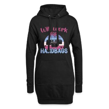 Will work for Handbags / Shopping Handbag - Hoodie-Kleid - Schwarz - Vorne