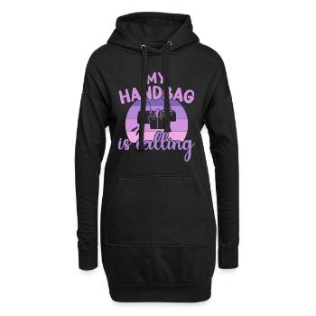 My Handbag is Calling / Handbag Shopping - Hoodie-Kleid - Schwarz - Vorne