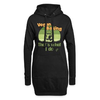 Vegan Baking - That´s what I do - Hoodie-Kleid - Schwarz - Vorne