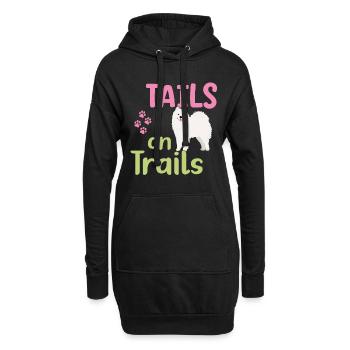 Schwänze auf Trails - Hoodie-Kleid - Schwarz - Vorne