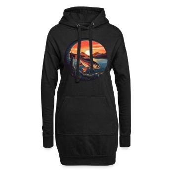 Truite au coucher du soleil - design du paradis des pêcheurs - Sweat-shirt à capuche long Femme - noir - Devant