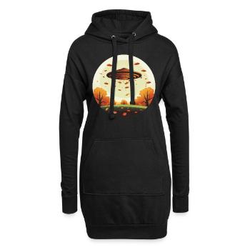 uFO im Herbst-Sunset - Außerirdisches Alien-Design - Hoodie-Kleid - Schwarz - Vorne