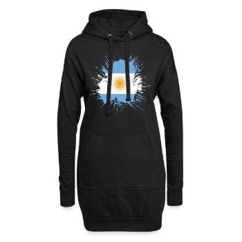 Drapeau de l’Argentine Amérique du Sud Drapeau de l’Argentine - Sweat-shirt à capuche long Femme - noir - Devant