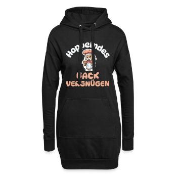 Hoppelndes Backvergnügen - Kaninchen backen - Hoodie-Kleid - Schwarz - Vorne