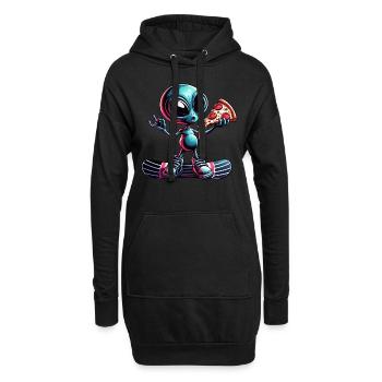 Alien Snowboarder : Pizza Action - Sweat-shirt à capuche long Femme - noir - Devant
