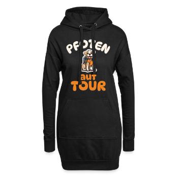 Pfoten auf Tour - Wandern - Hunde - Hoodie-Kleid - Schwarz - Vorne
