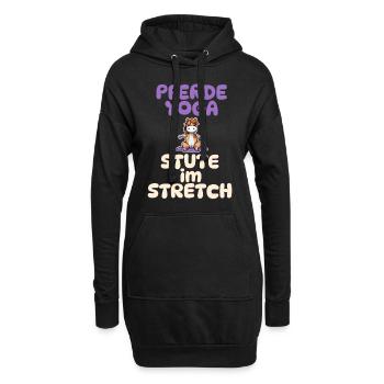 Stute im Stretch - Pferde Yoga - Hoodie-Kleid - Schwarz - Vorne
