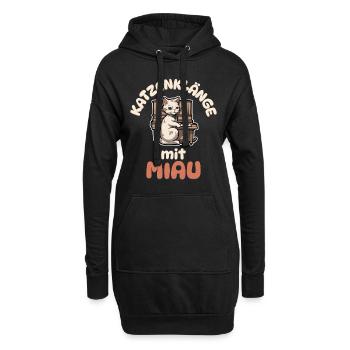 Katzenklänge mit Miau - Katze Klavier - Hoodie-Kleid - Schwarz - Vorne