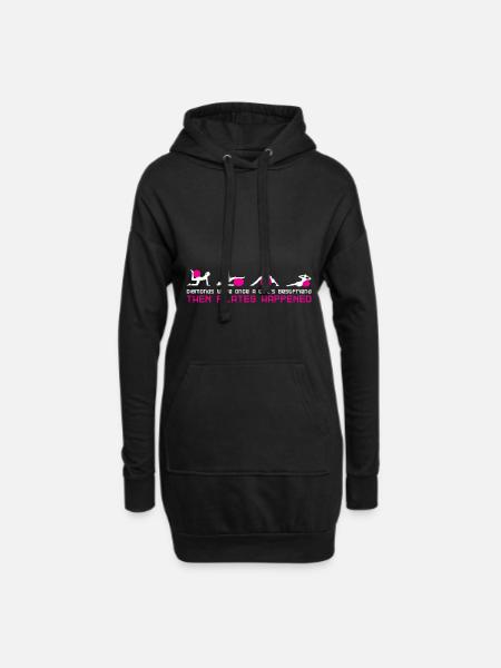 Pilates - Hoodie-Kleid - Schwarz