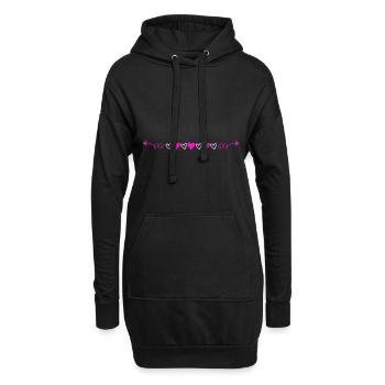 cœur en tartiner - Sweat-shirt à capuche long Femme - noir - Devant