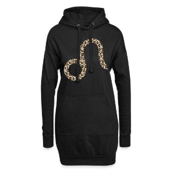 Signe du zodiaque Lion - Sweat-shirt à capuche long Femme - noir - Devant