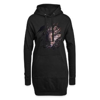 Leopard Kratzspuren Krallen Wild Raubkatze Tier - Hoodie-Kleid - Schwarz - Vorne