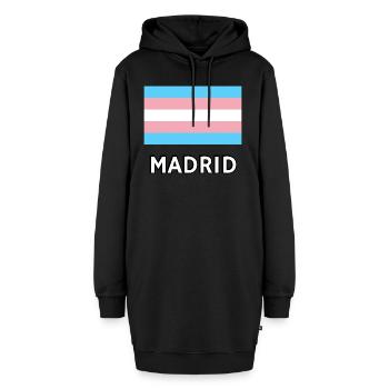 Trans Pride Flagge Madrid - Hoodie-Kleid - Schwarz - Vorne