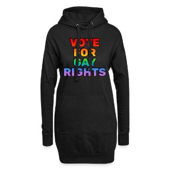 Votez pour les droits des homosexuels - Sweat-shirt à capuche long Femme - noir - Devant