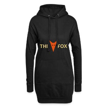 ★ Designfarben änderbar ★ The Fox (Kopf Fuchs) - Hoodie-Kleid - Schwarz - Vorne