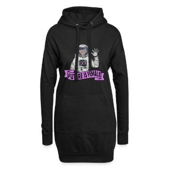 Féminisme féministe Autonomisation des femmes Genre Filles - Sweat-shirt à capuche long Femme - noir - Devant