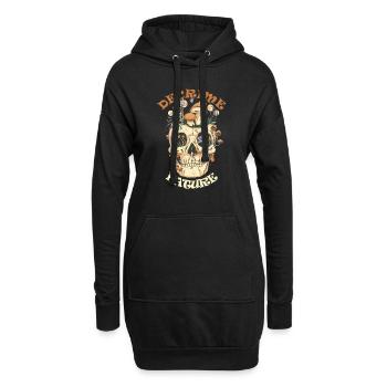 Decrime Nature Colorful Magic Mushroom Skull - Hoodie-Kleid - Schwarz - Vorne