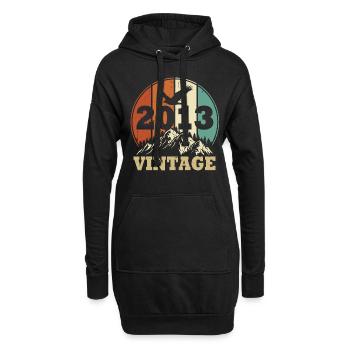 Jahrgang 2013 - Hoodie-Kleid - Schwarz - Vorne