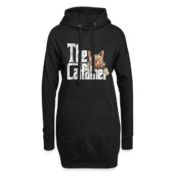 Cat Dad The Catfather Crazy Cat Father Kitty Daddy - Sweat-shirt à capuche long Femme - noir - Devant
