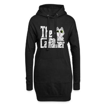 Cat Dad The Catfather Crazy Cat Father Kitty Daddy - Sweat-shirt à capuche long Femme - noir - Devant