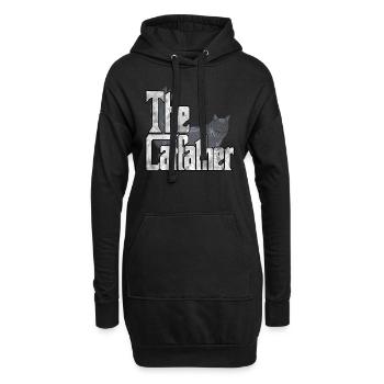 Cat Dad The Catfather Crazy Cat Father Kitty Daddy - Sweat-shirt à capuche long Femme - noir - Devant