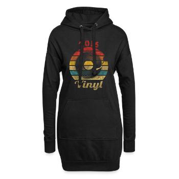 2016 Vinyl Retro Record Vintage Music - Hoodie-Kleid - Schwarz - Vorne