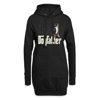 Chien de montagne suisse Papa Dogfather Chiens Papa Fa - Sweat-shirt à capuche long Femme - noir - Devant