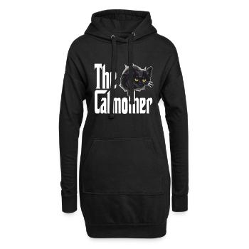 Maman chat La mère chat folle Chat Mère Kitty Maman - Sweat-shirt à capuche long Femme - noir - Devant