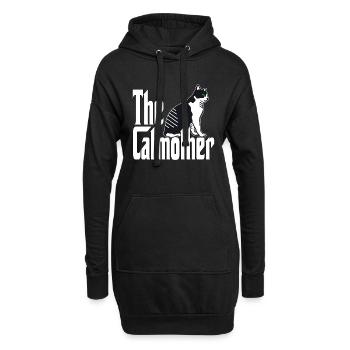 Maman chat La mère chat folle Chat Mère Kitty Maman - Sweat-shirt à capuche long Femme - noir - Devant