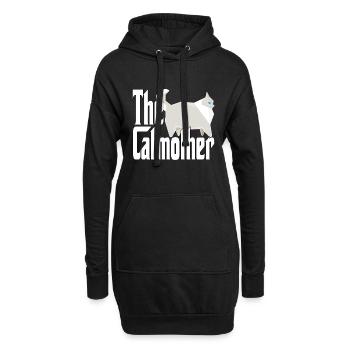 Maman chat La mère chat folle Chat Mère Kitty Maman - Sweat-shirt à capuche long Femme - noir - Devant
