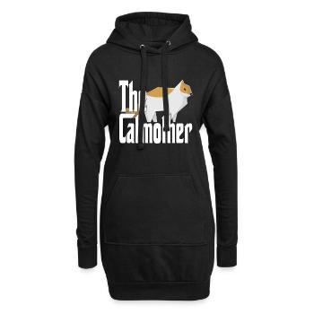 Maman chat La mère chat folle Chat Mère Kitty Maman - Sweat-shirt à capuche long Femme - noir - Devant