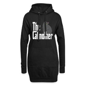 Maman chat La mère chat folle Chat Mère Kitty Maman - Sweat-shirt à capuche long Femme - noir - Devant