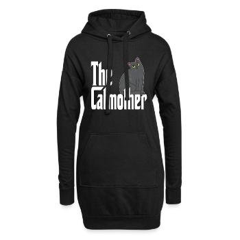 Maman chat La mère chat folle Chat Mère Kitty Maman - Sweat-shirt à capuche long Femme - noir - Devant