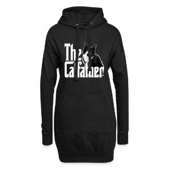 Chat Père Le Catfather Chat Fou Papa Papa - Sweat-shirt à capuche long Femme - noir - Devant