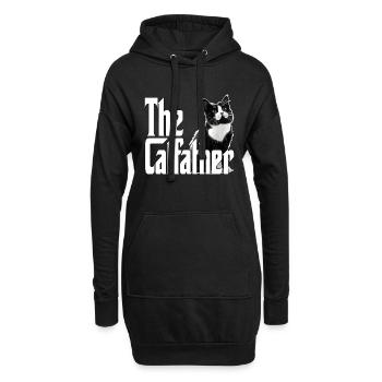 Chat Père Le Catfather Chat Fou Papa Papa - Sweat-shirt à capuche long Femme - noir - Devant