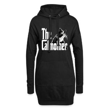Chat Maman La Catmère Chat Folle Chat Mère Kitty Maman - Sweat-shirt à capuche long Femme - noir - Devant