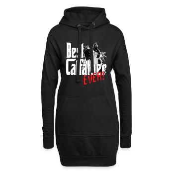 Chat Papa Meilleur Catfather Jamais Fou Chat Père Kitty - Sweat-shirt à capuche long Femme - noir - Devant