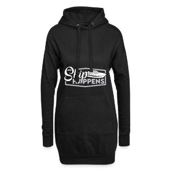 happens Boot Ship Segeln Spruch - Hoodie-Kleid - Schwarz - Vorne