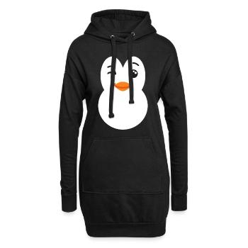 Costume de pingouin - Sweat-shirt à capuche long Femme - noir - Devant
